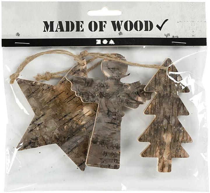 Produktbild Creativ Company Aufhänger Holz Rinde (3 -teilig)