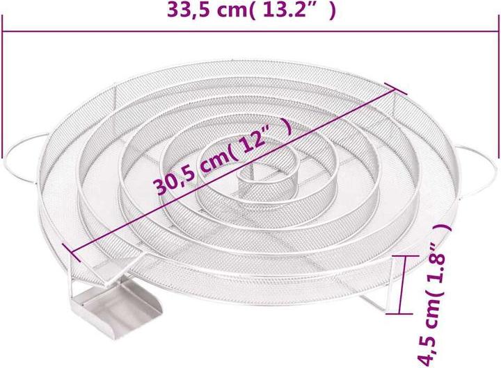 Actual product image VidaXL Cold smoke generator round 33.5 cm stainless steel, colour