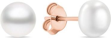 Brilio Silver - Charming bronze stud earrings with real pearls EA585/6/7/8R - Diameter: 0.8 cm