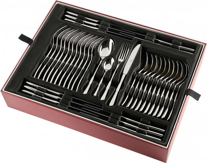 Gerlach G01-0049P-ZEST-68PU-S1S1-01 Muza Besteckset 68-teilig in Holzbox, 18/8 Stainless Steel (68 Stück, Besteck Set)