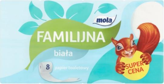 Produktbild Mola Mole, Familie, Toilettenpapier, weiss, 8 Walzen (Treffer) (8 x)