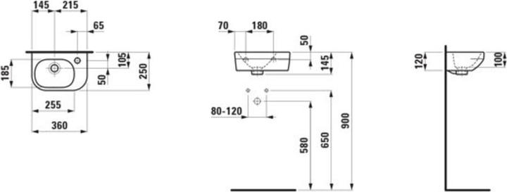 Immagine prodotto Laufen Lavabo Piccolo Lua 36 Bianco (250 mm, 360 mm)
