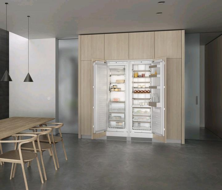Actual product image Gaggenau 200 series, Vario built-in freezer, 177.2 x 55.8 cm, flat hinge with soft-close drawer, RF2 (Installation)