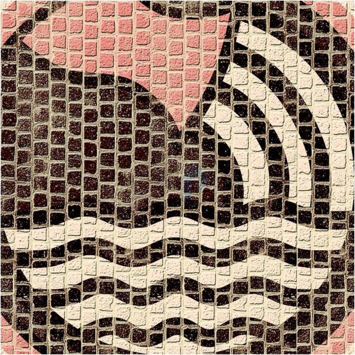 Block Cuit. Ceramic stone mosaic - Zodiac sign Aquarius (21 x 21 cm)