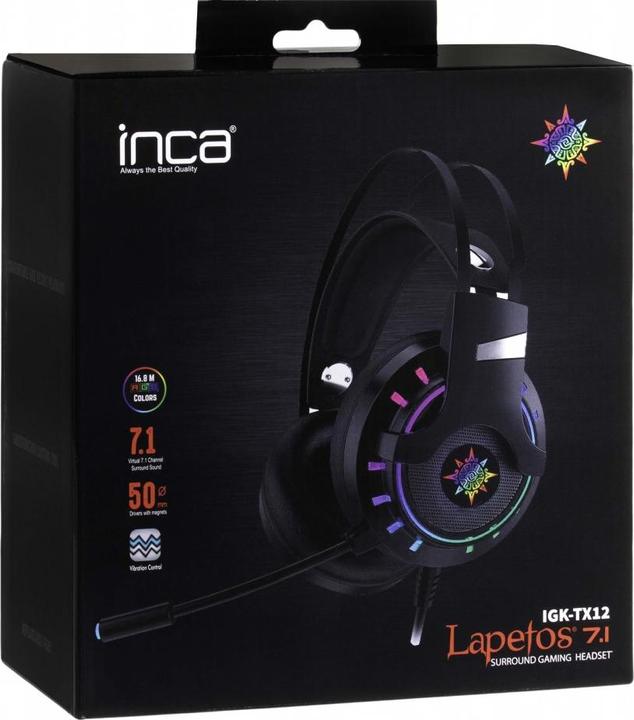 Image du produit Inca Lapetos Series 7.1 Surround Gaming Headset RGB Led Contrôle fonctionnel Vibration (Filaire)