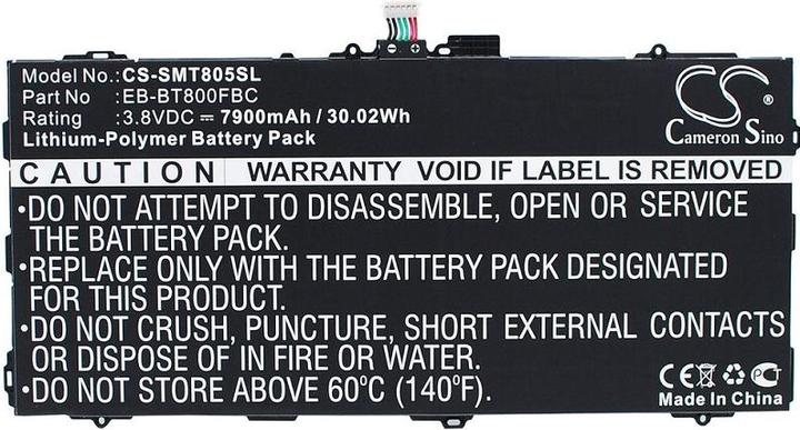 Produktbild NoName Battery EB-BT800FBE for Samsung Galaxy Tab S 10.5, 3.8V, 7900mAh