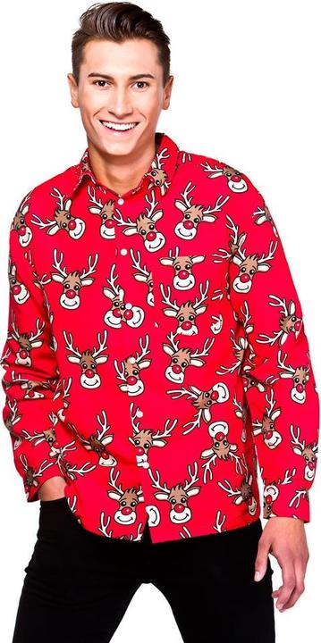 Immagine prodotto Wicked Costumes Camicie natalizie con stampa di renne in rosso (S)