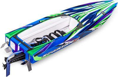 Actual product image Traxxas BOAT SPARTAN SR 1037mm 1:10 EP RTR GREEN TQi 2.4GHz WITHOUT charger and WITHOUT battery