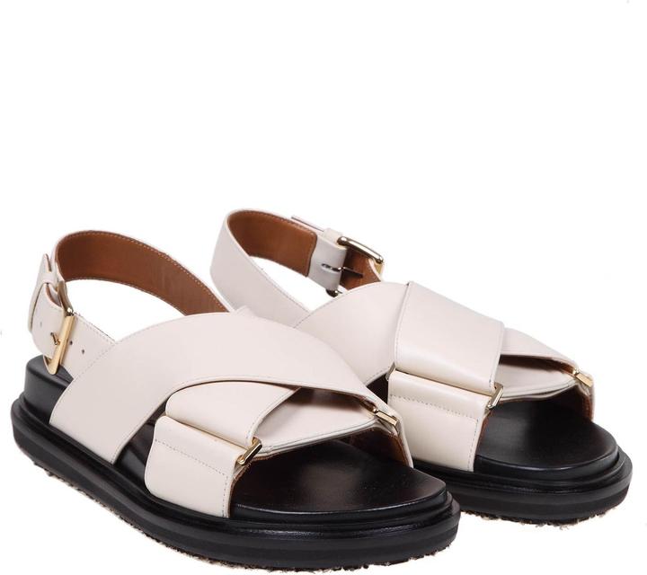 Produktbild Marni fussbett sandal in white leather (37)