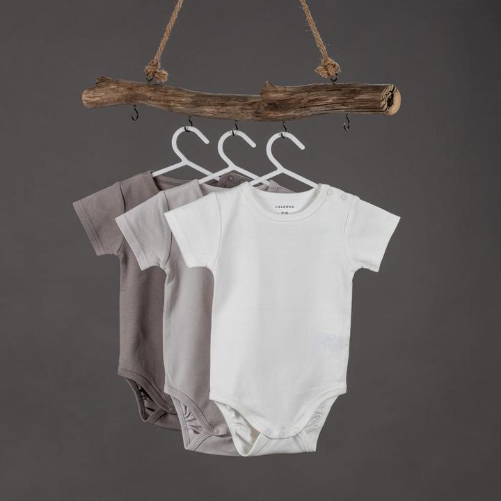 Image du produit La Loona LaLoona Body bébé manches courtes OEKO-TEX® pack de 6 - vert sauge gris (80)