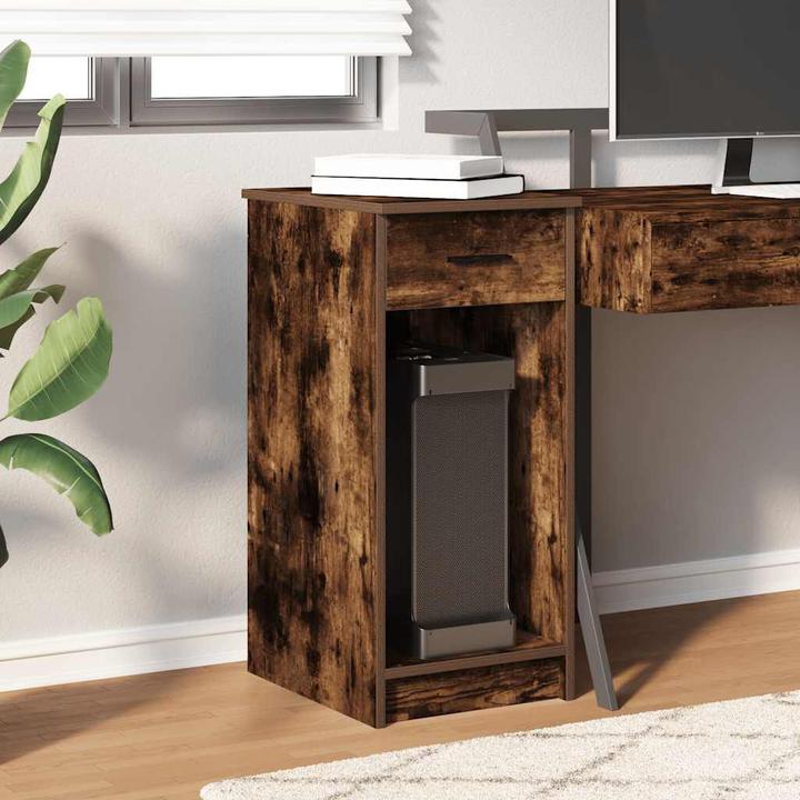 Productafbeelding VidaXL Computerkast met lade gerookt eiken 35x45x77 cm PC-kast (35 x 45 x 77 cm)