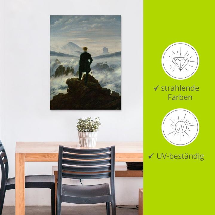 Actual product image Artland Poster The Wanderer above the Sea of Fog. Circa 1818 T6QN 45x60 cm (30 x 40 cm)