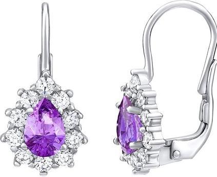 Silvego Silver purple earrings with Swarovski Zirconia SILVEGO31866F (925 Sterling Silber)