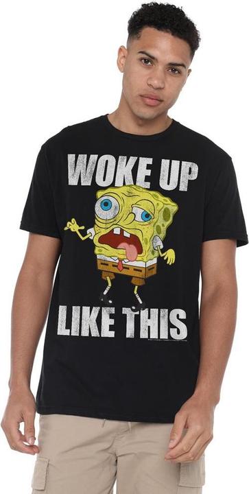 Actual product image Spongebob Squarepants Mens Woke Up Like This Meme T-Shirt (XXL)