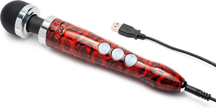 Actual product image Doxy The Cast 3R Rechargeable Wall Massager Rose Pattern