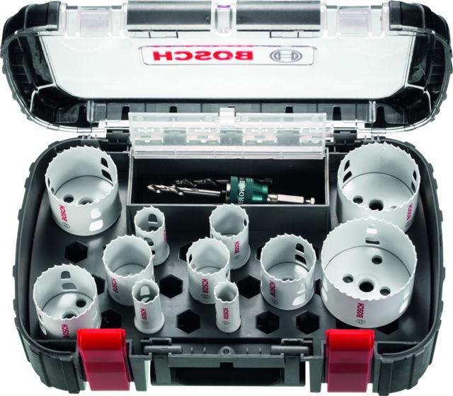 Produktbild Bosch Professional Zubehör 14-teiliges Universal-Set, 2 Lochsägen Progressor for Wood&Metal (20 mm, 22 mm, 25 mm, 32 mm, 35 mm, 40 mm, 44 mm, 76 mm, 60 mm, 68 mm, 51 mm)