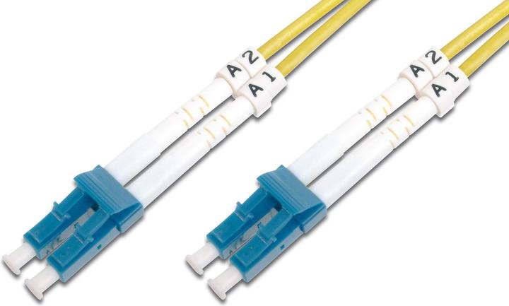Produktbild Digitus LWL Patchkabel LC/LC 09/125µm Singelmode Duplex Halogenfrei mit Messprotokoll gelb 1m (1 m)