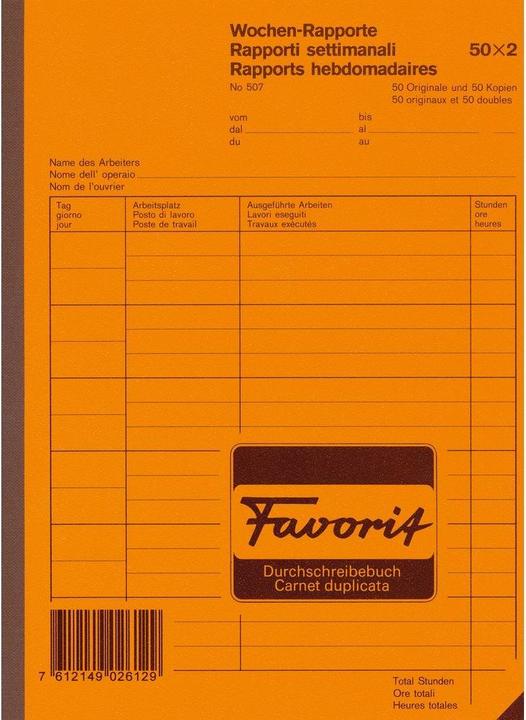 Favorit Rapports hebdomadaires (2 x)