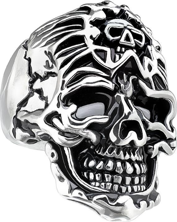 Immagine prodotto Star Piercing Anello teschio d'argento con bandana teschio (Acciaio chirurgico 316L, senza ottone)
