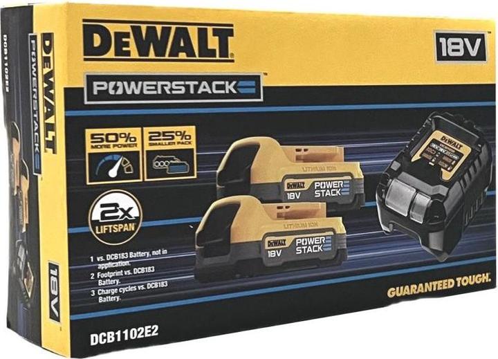Immagine prodotto DeWalt ŁADOWARKA DCB1102 +2x1.7Ah POWERSTACK DCB1102E2 (18 V)
