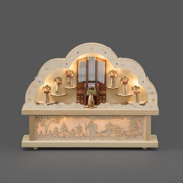 Actual product image Konstsmide Wooden candlestick angel warm white L