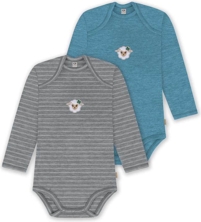 Normani 2er Pack Baby Merino Body Langarm „Auckland" - 9381