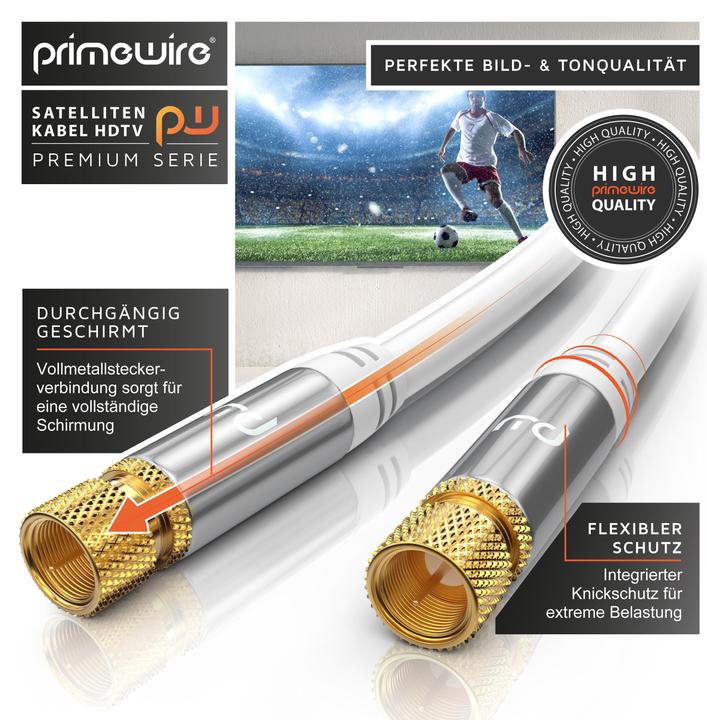 Actual product image Primewire SAT Kabel HDTV - Premium SAT coaxial cable - TV HDTV Radio DVB-T DVB-C DVB-S DVB-S2, 4-fold (135 dB, Satellite cable)
