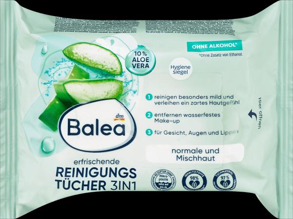 Produktbild dm Balea Erfrischend 3in1 (Reinigungstücher)