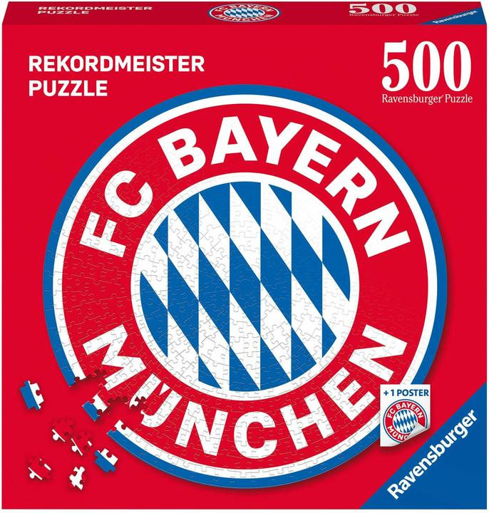 Ravensburger Puzzle 17452 - FC Bayern Logo - 500 Teile FC Bayern München Rundpuzzle für Erwachsene (500 Teile)