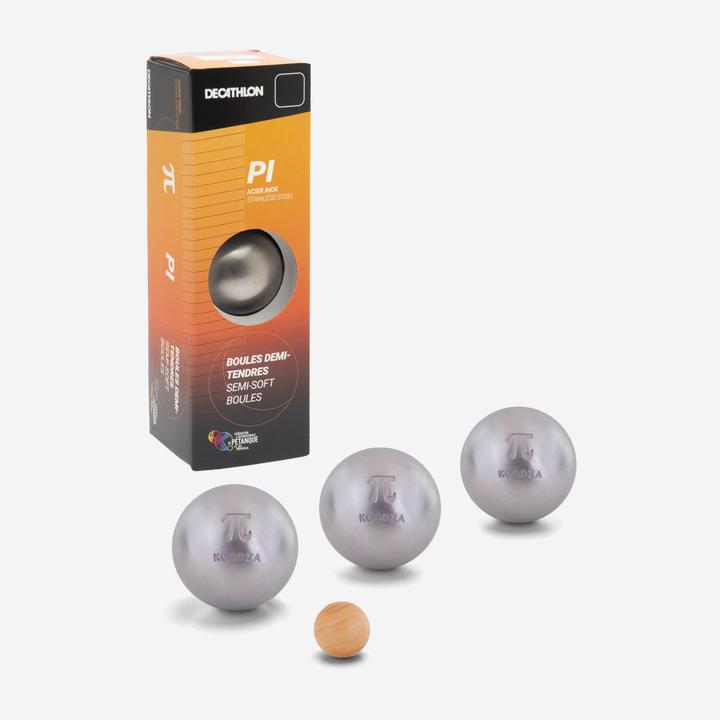 Decathlon Boulekugeln halbweich PI Edelstahl Wettkampf ×3 (3 x, 71 mm)
