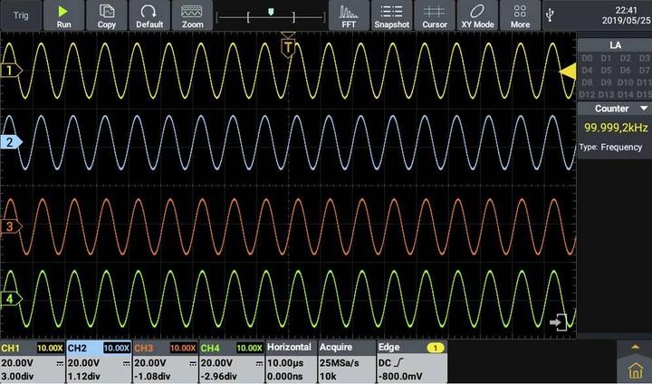 Produktbild Voltcraft DOV1254 LA Digital-Oszilloskop 125 MHz 4-Kanal 1.25 GSa/s 100 Mpts 12 (CAT II)