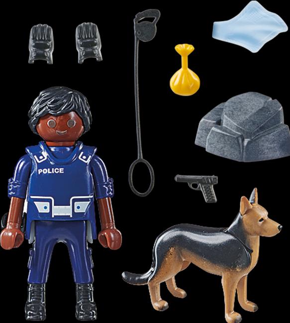 Image du produit Playmobil 71162 Policier avec chien renifleur (71162, Playmobil Special Plus)