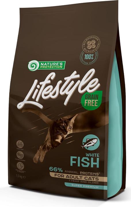 Natures Protection Grain Free with white fish, 1.5 kg (Adult, 8 pcs., 1500 g)