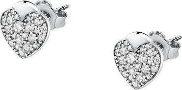 Actual product image Morellato Steel heart earrings with crystals Istanti SAVZ17
