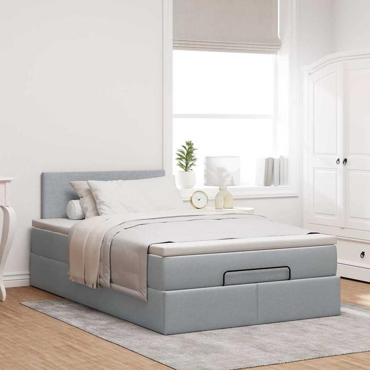 Image du produit VidaXL Lit Ottoman avec matelas Gris clair 120x200 cm Tissu (120 x 200 cm)