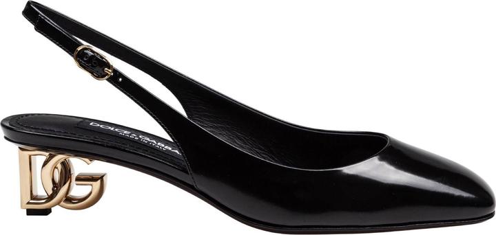 Produktbild Dolce & Gabbana slingback in black patent leather with dg heel (37)