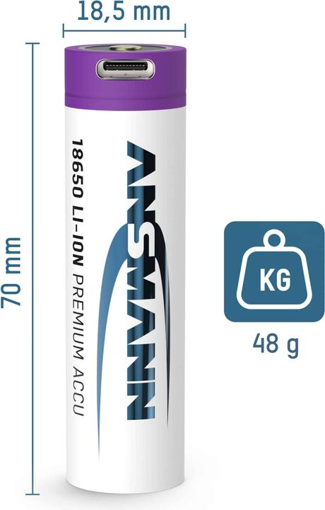Immagine prodotto Ansmann Li-Ion 18650 (1 pz., 18650, 2600 mAh)