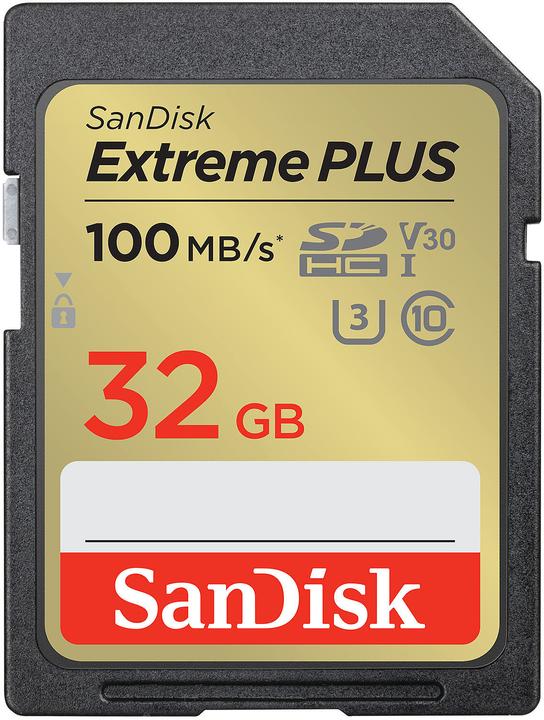 Actual product image SanDisk Extreme PLUS SDHC (32 GB, SDHC, U3, UHS-I)