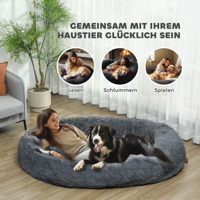 Image du produit Swisshandel24 Hundebett für Menschen Waschbar Katzenbett mit 10cm Eier-Schaumstoffunterlage (Chien)
