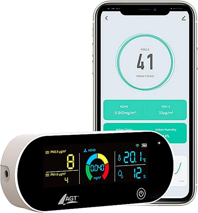 Actual product image AGT 5in1 Battery Air Quality Meter