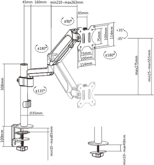 Actual product image Gembird N--GEMBIRD MA-DA1P-01 Adjustable desk (Table, 32.01")