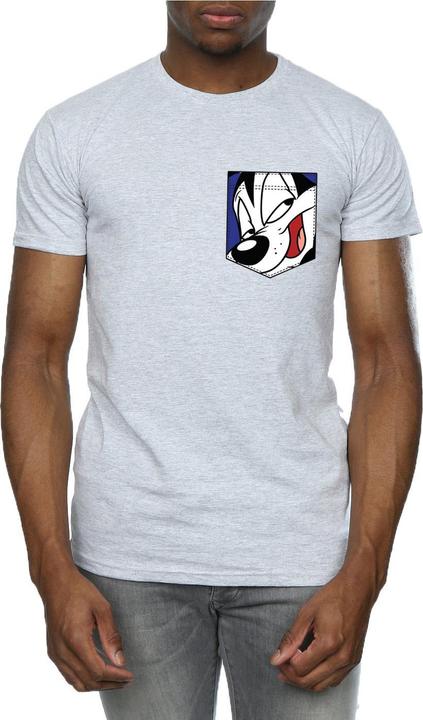 Actual product image Looney Tunes Mens Pepe Le Pew Face Faux Pocket T-Shirt (M)
