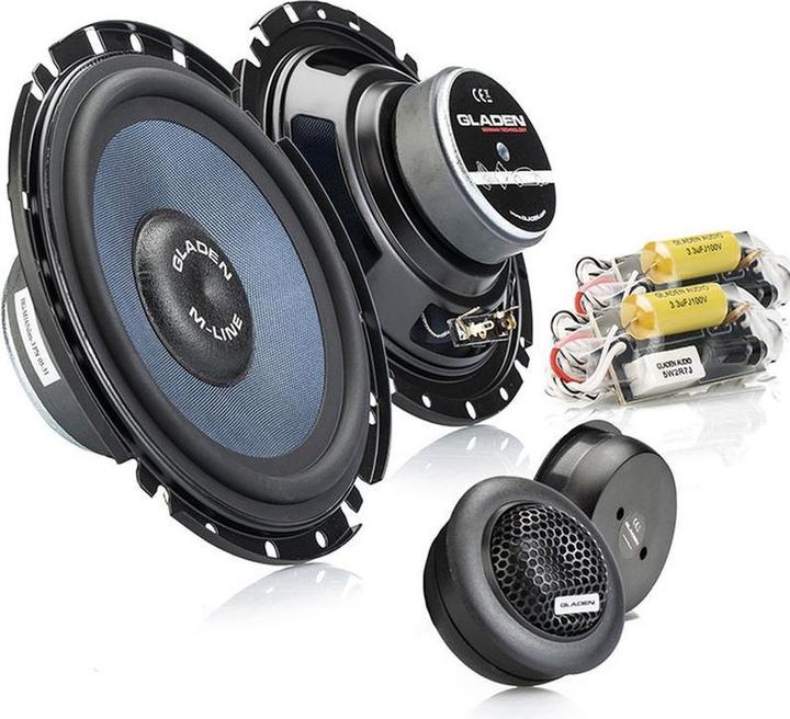Gladen Glad Audio M165 Slim - Altoparlante per auto - Composet da 16,5 cm - Set di 2 altoparlanti da