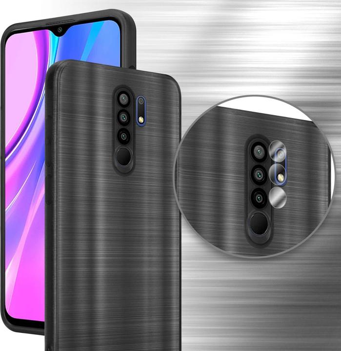 Actual product image Cadorabo Case for Xiaomi RedMi 9 in TPU Brushed Camera Protector LM160 Style (Xiaomi Redmi 9)