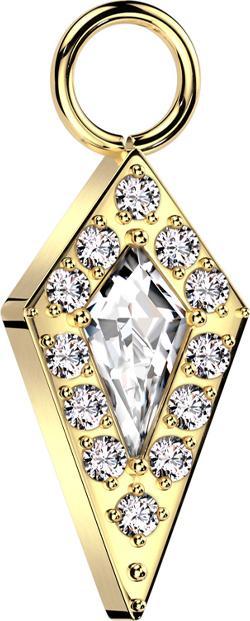 Image du produit Star Piercing Pendentif plaqué or diamant cristal argent cristaux argent (sans laiton, Titane G23)