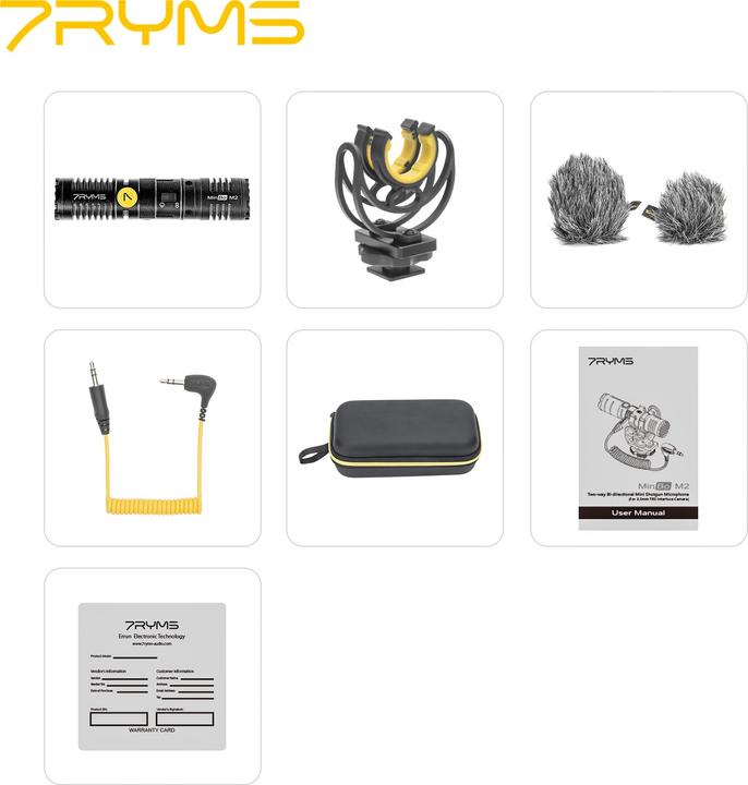 Image du produit 7Ryms Microphone bidirectionnel bidirectionnel Mini Shotgun (Pour caméra interface 3.5mm TRS)