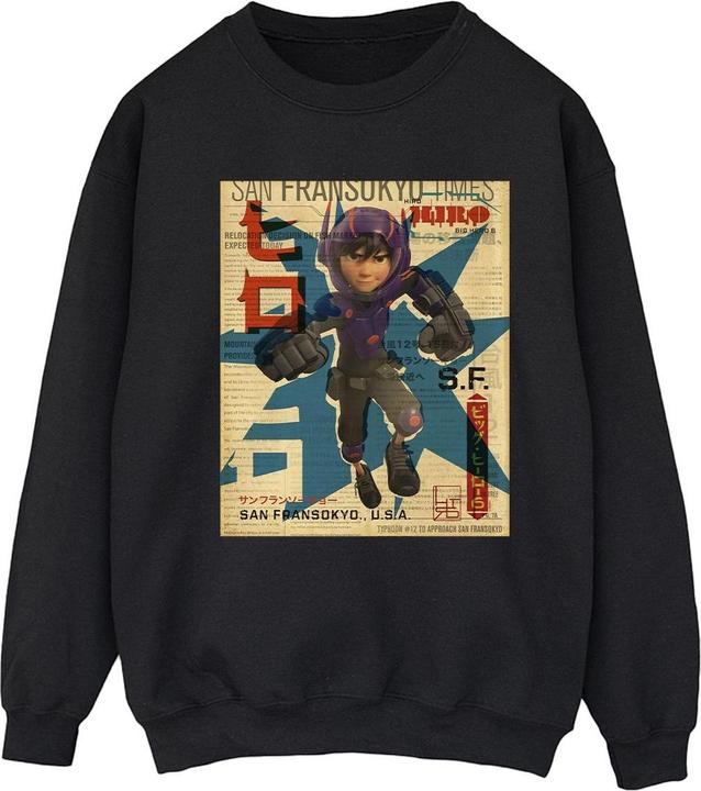 Immagine prodotto Disney Big Hero 6 Baymax Hiro Newspaper Felpa Donna (S)