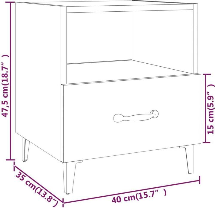 Produktbild VidaXL Katelynn (40 x 40 x 47.5 cm)