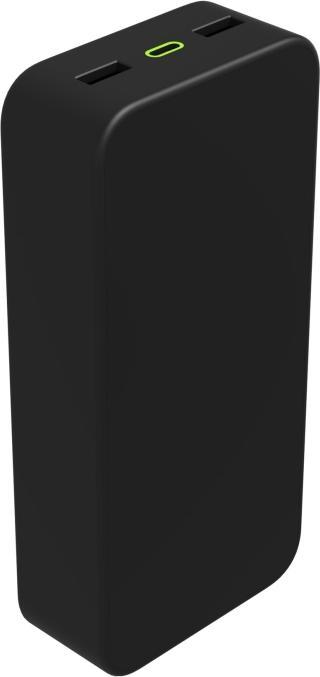 Actual product image mophie PS 20K with PD Black 20W USB C&A (20000 mAh, 20 W)
