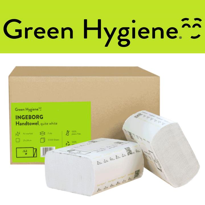 Produktbild Huchtemeier Papier INGEBORG - Falthandtücher, N-Interfalz, 21x24cm, 3000 Blatt - 100% CO2- (200 x)